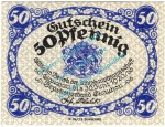 Glauchau , Notgeld 50 Pfennig Schein in kfr. Tieste 2260.05.12 , Sachsen 1919 Verkehrsausgabe