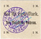Guhrau , Notgeld 2 Mark Schein in kfr. Diessner 137.2.e , Niederschlesien o.D. Notgeld 1914-15