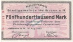 Heilbronn , Banknote 500.000 Mark Schein in kfr. Keller 2294 , Württemberg 1923 Grossnotgeld - Inflation