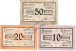 Hohenzell , Notgeld Set mit 3 Scheinen in kfr. K-K 389.I , Oberösterreich 1920