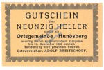 Hundsberg , Notgeld 90 Heller -hellgelb- in kfr. K-K S.402.c , Oberösterreich o.D.