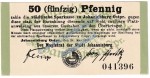 Johannisburg , Notgeld 50 Pfennig Schein in kfr. Tieste 3290.05.03 , Ostpreussen 1917 Verkehrsausgabe