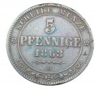 Königreich Sachsen , 5 Pfennig Stück -s- von 1863 B , J.123 -0562-