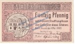 Körlin , Notgeld 50 Pfennig Schein in kfr. Tieste 3630.05.03 , Pommern 1920 Verkehrsausgabe