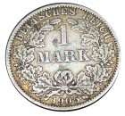 Kaiserreich , Silbermünze 1 Mark von 1905 A -gr. Adler- J.17 ss -0605-