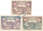 Kirchham , Notgeld Set mit 3 Scheinen in kfr. K-K 446.I.a , Oberösterreich o.D.