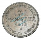 Kleinmünze Mecklenburg Schwerin , 2 Pfennig Stück von 1872 B , J.61 -0585-