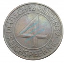 Kursmünze deutsches Reich , 4 Pfennig Stück ss-vz von 1932 A , J.315 -0571-