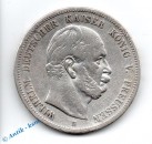 Kursmünze deutsches Reich , 5 Mark Silbermünze von 1876 B , s bis ss , Jäger 97 , deutsches Kaiserreich