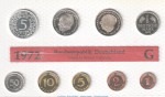 Kursmünzensatz Deutschland -KMS mit 9 Münzen Karlsruhe- 1972 G , pp , J.180 Bundesrepublik