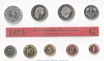 Kursmünzensatz Deutschland -KMS mit 9 Münzen Karlsruhe- 1973 G , pp , J.180 Bundesrepublik