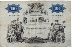 Länderbanknote , 100 Mark Schein in gbr. BAD-5.a, Ros.706, S.906 , von 1907 , Badische Notenbank