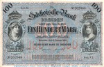 Länder Banknote , 100 Mark Schein in kfr , SAX-8, Ros.746, S.952.b , vom 02.01.1911 , Sachsen Länderbanknote