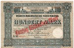 Länderbanknote , 50 Milliarden Überdruck in f.kfr. WTB-22, Ros.783, S.991 , vom 15.12.1918 , Württembergische Notenbank - Inflation
