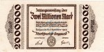 Langquaid , Banknote 2 Millionen Mark Schein L-gbr. Keller 2913.d , Bayern 1923 Inflation