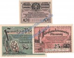 Lauban , Notgeld Set mit 3 Scheinen in kfr. Tieste 3895.05.01-03 , Schlesien 1920 Verkehrsausgabe