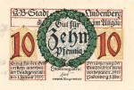 Lindenberg , 10 Pfennig --FEHLDRUCK-- A in kfr-unc , Ti.4115.... Bayern 1918 Verkehrsausgabe