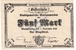 Marienwerder , Banknote 5 Mark Schein in gbr. Geiger 350.02 , Westpreussen 1918 Grossnotgeld