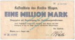 Mayen , Notgeld 1 Million Mark Schein in gbr. Keller 3487.c , Rheinland 1923 Grossnotgeld Inflation
