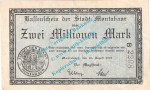 Montabaur , Notgeld 2 Millionen Mark Schein in gbr. Keller 3598.a , Hessen 1923 Grossnotgeld Inflation
