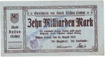 Nassau-Lahn , Banknote 10 Milliarden Mark Schein in gbr. Keller 3725.i , Hessen 1923 Grossnotgeld - Inflation