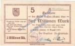 Nassau-Lahn , Banknote 5 Millionen Mark Schein in L-gbr. Keller 3725.c , Hessen 1923 Grossnotgeld - Inflation