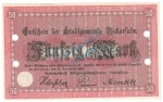 Neckarsulm , Banknote 50 Mark Schein in kfr.E , Geiger 368.03 , Württemberg 1918 Grossnotgeld
