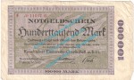 Neuwied - Rasselstein , Notgeld 100.000 Mark Schein in gbr. Keller 3907.c , Rheinland 1923 Grossnotgeld Inflation