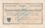 Neuwied , Notgeld 2,5 Millionen Mark Schein in gbr. Keller 3903.t , Rheinland 1923 Grossnotgeld Inflation