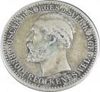 Norwegen , Silber Münze 50 Öre 1877 -Norges o. Sver- KM.356 ss , -0177-