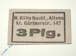 Notgeld Altona , M. Kölln , 3 Pfennig Schein , Tieste 0080.25.03 , Schleswig Holstein Verkehrsausgabe