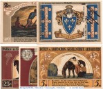 Notgeld Altrahlstedt , Hamburg , 5 Scheine in kfr. Müller 60.1-15 mit Überdruck , o.D. Hamburg Seriennotgeld