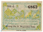Notgeld Altusried , 10 Pfennig Schein , Drfa Rs , Tieste 0090.05.05 , Bayern Verkehrsausgabe