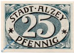 Notgeld Alzey , 25 Pfennig Schein , Tieste 0100.05.20 , o.D. Hessen Verkehrsausgabe