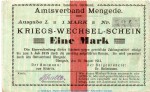 Notgeld Amtsverband Mengede , 1 Mark Schein in gbr. Dießner 228II.1.b von 1914 , Westfalen Notgeld 1914-15