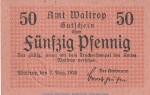 Notgeld Amt Waltrop , 50 Pfennig Schein in kfr. Tieste 7690.05.15 von 1920 , Westfalen Verkehrsausgabe