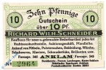 Notgeld Anklam , R. Schneider , 10 Pfennig Schein , Tieste 0140.05.01 , Pommern Verkehrsausgabe