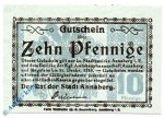 Notgeld Annaberg , 10 Pfennig Schein , Tieste 0145.15.02 , von 1918 , Sachsen Verkehrsausgabe