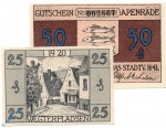 Notgeld Apenrade , Set mit 2 Scheinen in kfr. Tieste 0175.05.01 und 02 , von 1920 , dänisch Nordschleswig Verkehrsausgabe