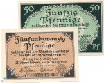 Notgeld Aschersleben , Set mit 2 Scheinen , ohne A mit Stern , Tieste 0225.10.41.4 und 41.4 , von 1920 , Sachsen Verkehrsausgabe