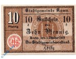 Notgeld Auma , 10 Pfennig Schein ohne Kennummer , Tieste 0265.05.10.2 , von 1919 , Sachsen Verkehrsausgabe