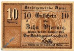 Notgeld Auma , 10 Pfennig Schein gbr , Tieste 0265.05.01, von 1917 , Sachsen Verkehrsausgabe