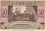 Notgeld Ausgabestelle Fockbek , 50 Pfennig Schein in kfr. von 1917 , Schleswig Holstein Seriennotgeld