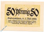 Notgeld Badersleben , 50 Pfennig Schein  , Tieste 0260.05.21 , von 1920 , Sachsen Verkehrsausgabe