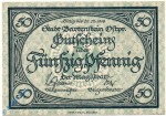 Notgeld Bartenstein , 50 Pfennig Schein , Tieste 0340.05.01 , Ostpreussen Verkehrsausgabe