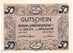 Notgeld Belzig , Konsum und Spar , 50 Pfennig Schein in kfr. Mehl Grabowski 71.1 , Brandenburg Seriennotgeld