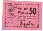 Notgeld Bentschen , 50 Pfennig Schein - 31.12.1918 , Tieste 0420.05.11 , Posen Verkehrsausgabe