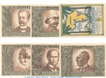 Notgeld Berlin Kolonialpioniere 88.4 , Set 6 -vertauschte Bilder- in kfr. von 1921 , Brandenburg Seriennotgeld