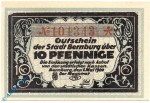 Notgeld Bernburg , 10 Pfennig Schein , Tieste 0520.15.10 , von 1920 , Anhalt Verkehrsausgabe