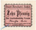 Notgeld Bernstadt , Kfm. Verein , 10 Pfennig Schein in kfr. Wellenbündel , Tieste 0550.05.30 , Schlesien Verkehrsausgabe